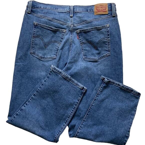 Levi's Ribcage Straight Jeans Womens Size 16W High Rise Button Fly Denim Blue - Picture 4 of 12